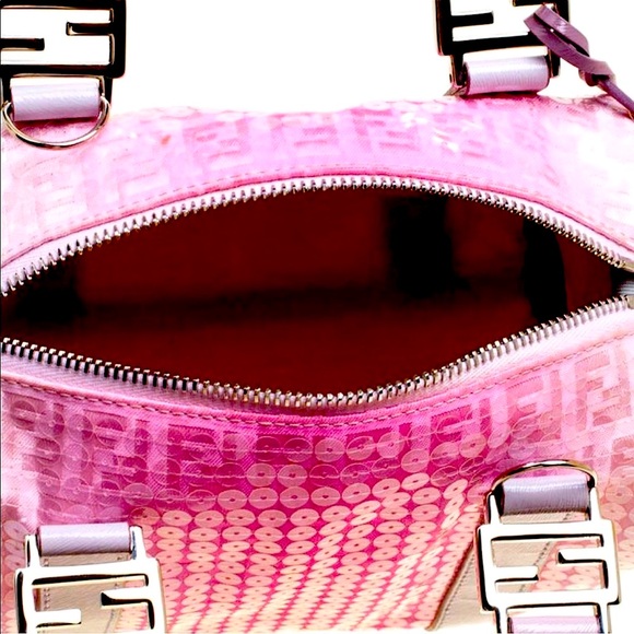 Fendi Limited Edition Vintage 1997 Pink Zucchino Sequins Mini Forever Bag - Picture 13 of 15